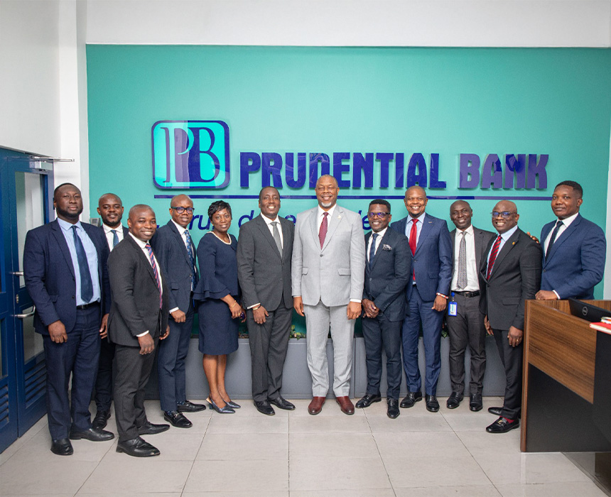 Mike Ogbalu, Ebow Quayson and executives of PAPSS and Prudential Bank